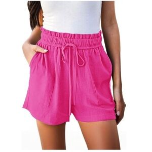 Vibrant High Waist Pink Women's Shorts